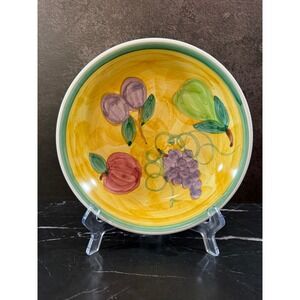 Caleca Frutta Italy Hand Painted 8.5in Low Soup Pasta Bowl Dish